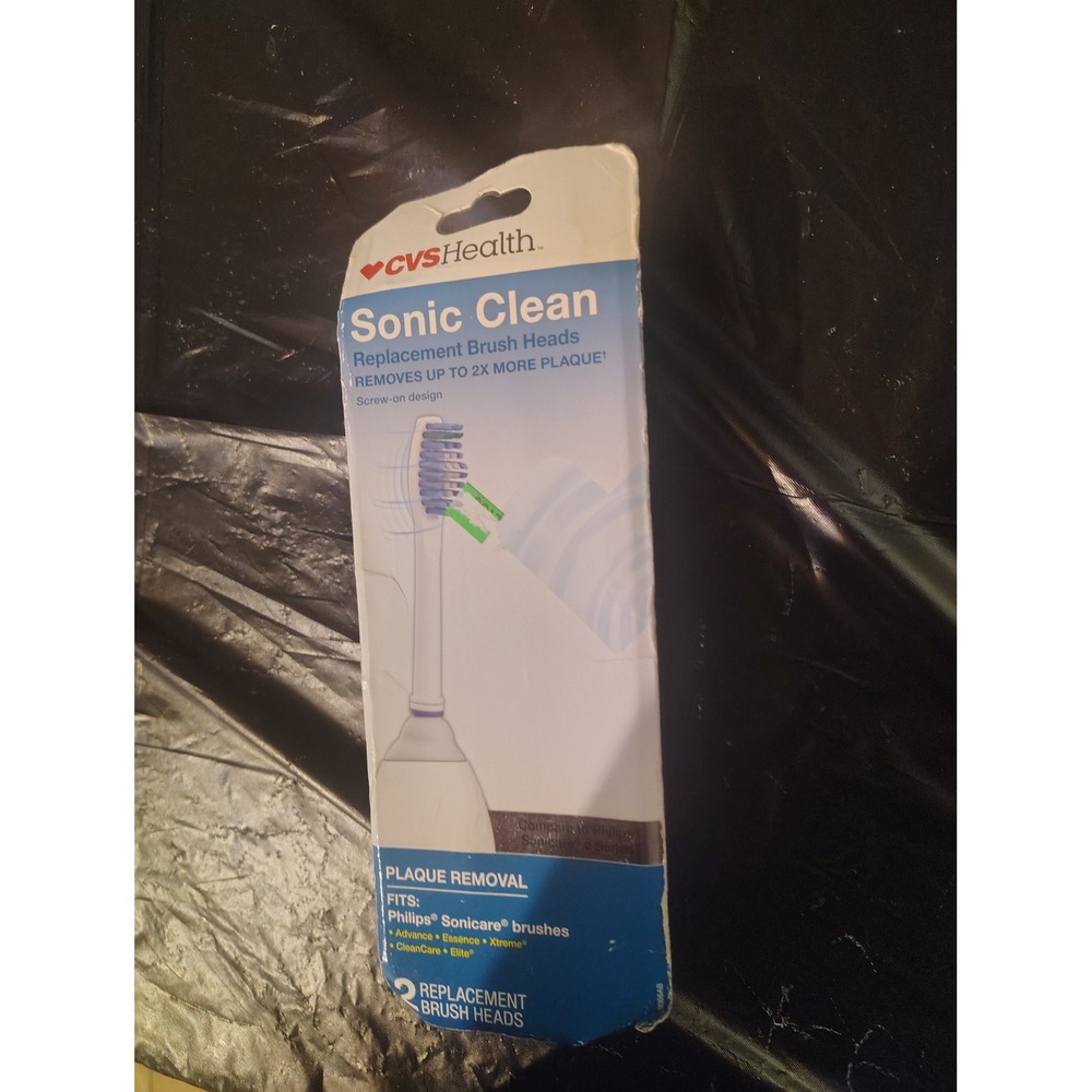 CVS Health Sonic Clean 2ct Brush Heads Fits Philips Sonicare e-Series